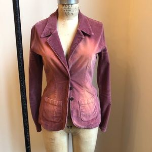 Velvet distressed rocker blazer